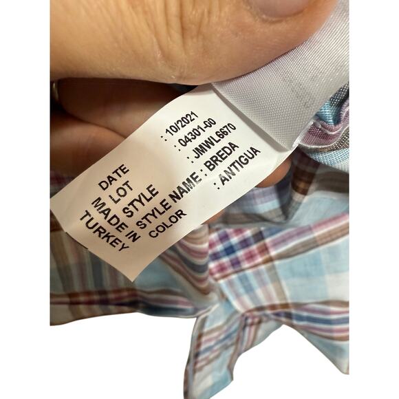 Johnnie-O Plaid Breda Button Down in Antigua NWT Sz. XXL - Picture 8 of 8